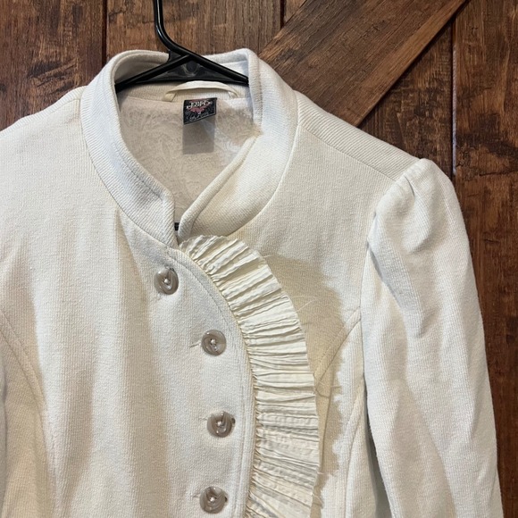 Free People Cream Ruffled Jacket - Picture 3 of 6